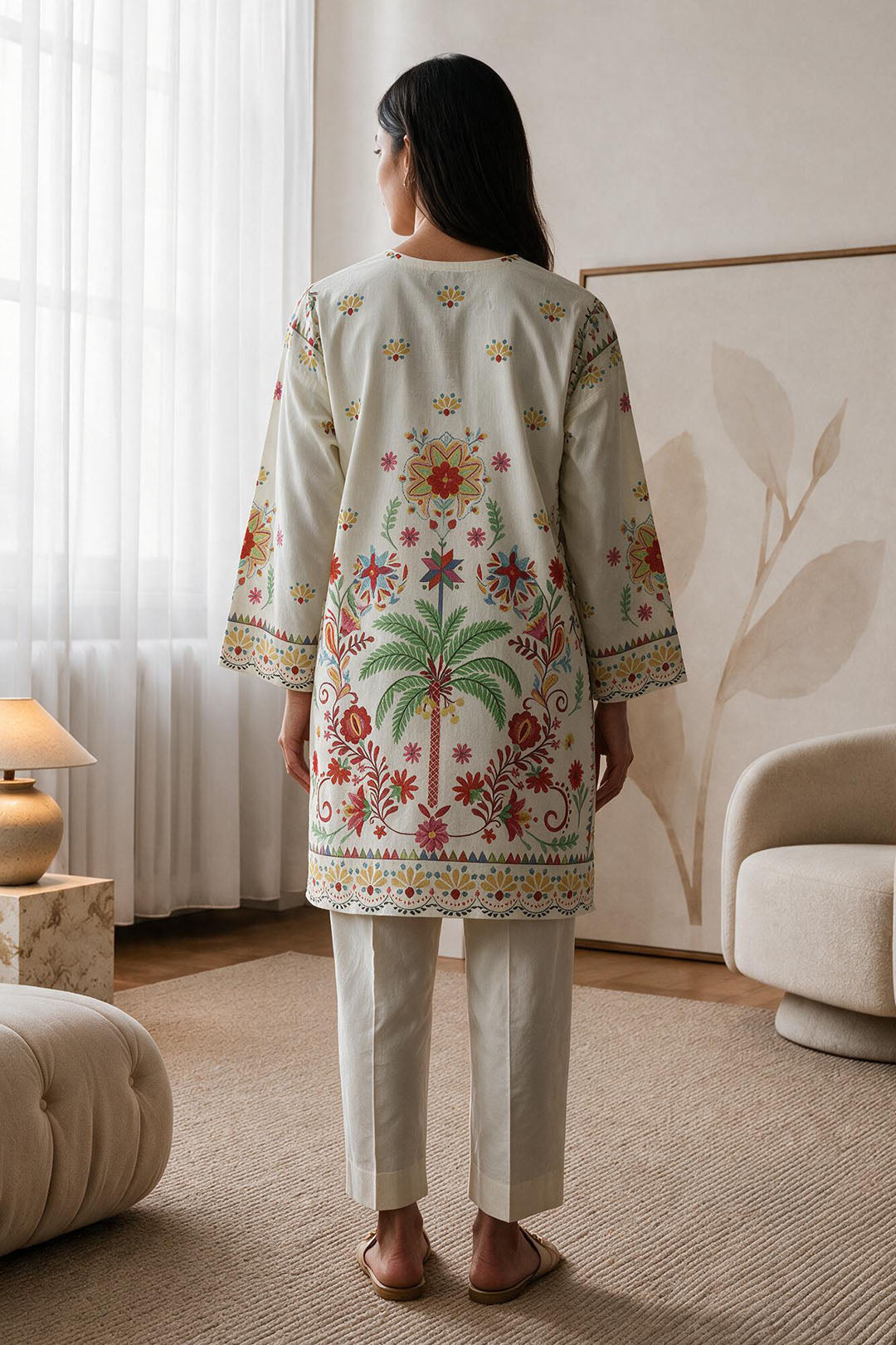 Embroidered Kurta - 3054