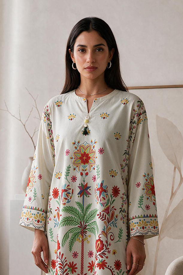 Embroidered Kurta - 3054
