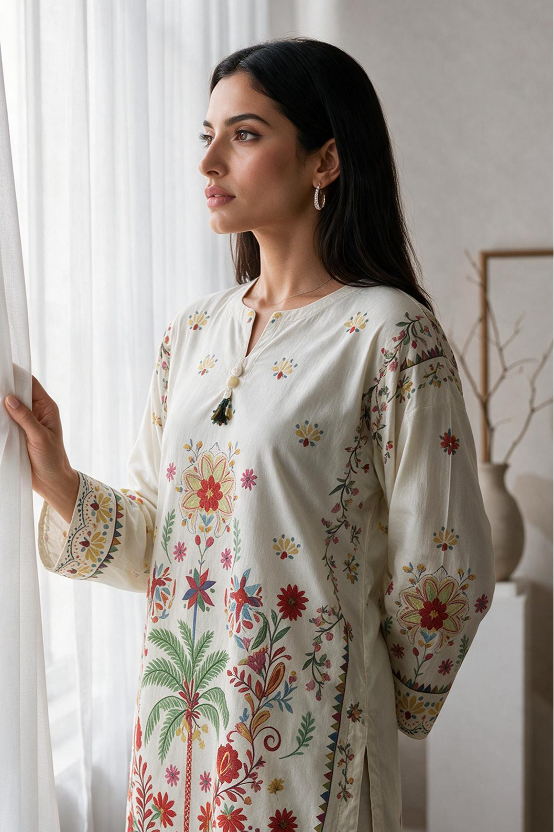 Embroidered Kurta - 3054