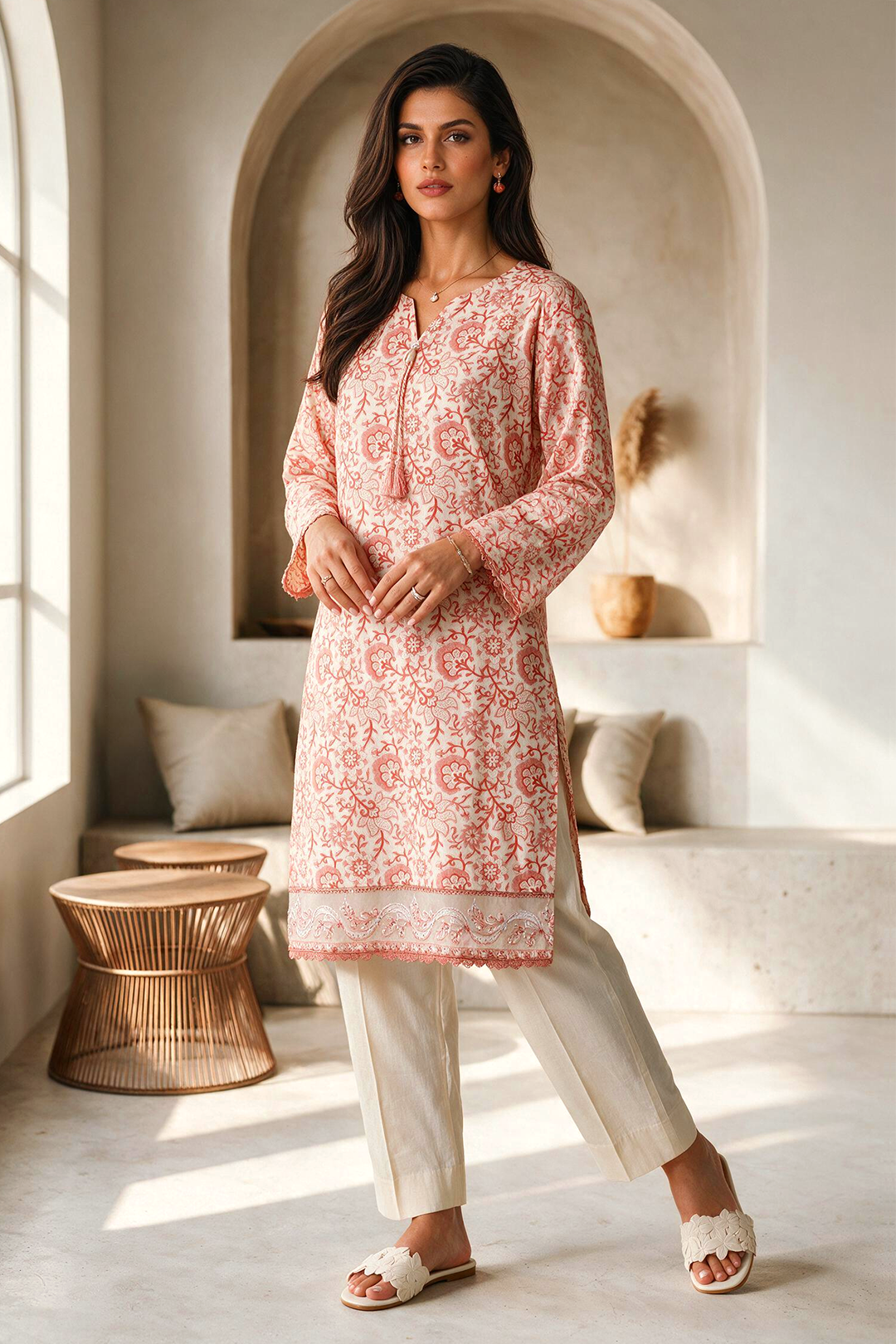 Embroidered Kurta - 3061