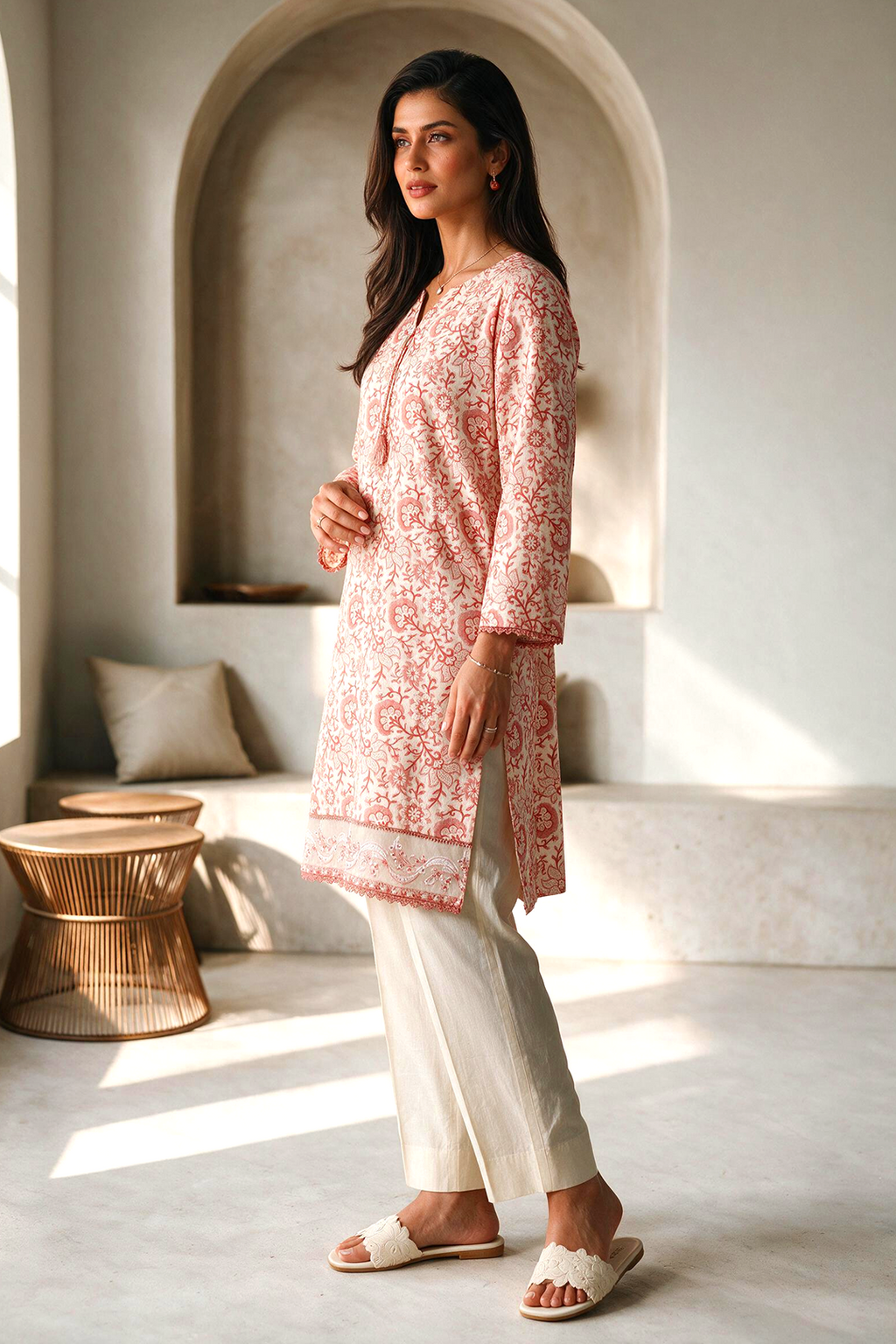 Embroidered Kurta - 3061