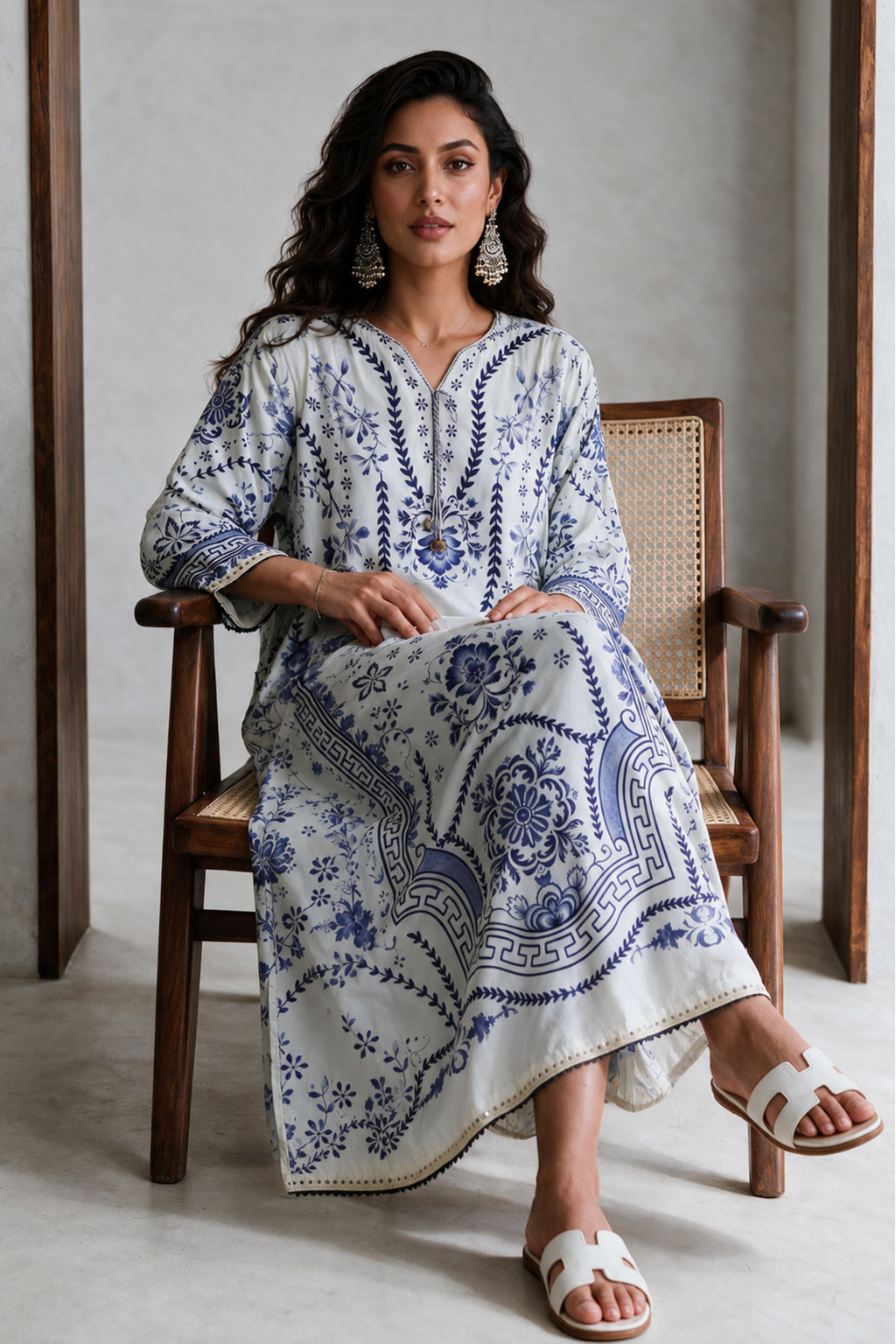 Printed Kaftaan Dress - 3075