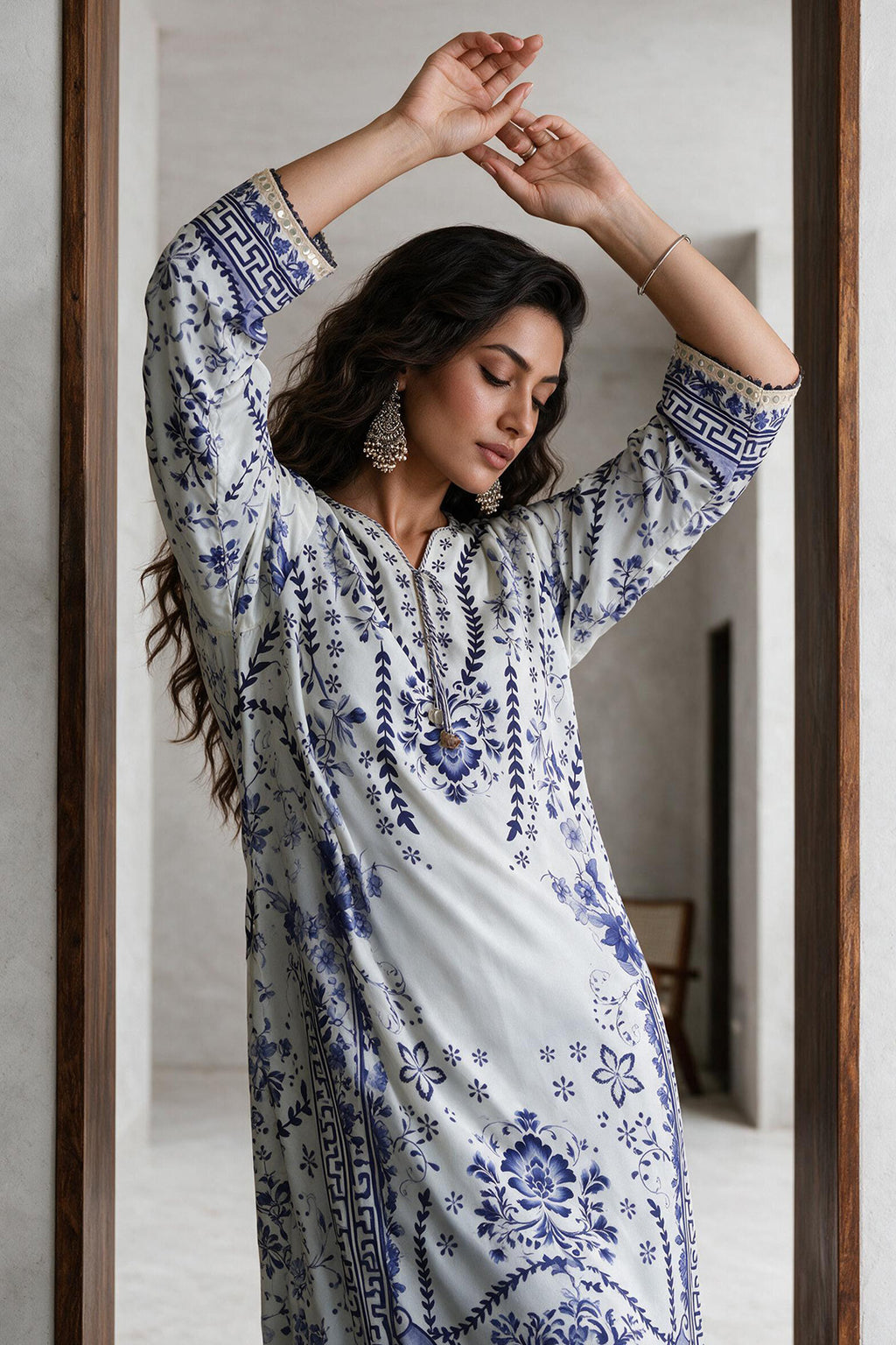 Printed Kaftaan Dress - 3075