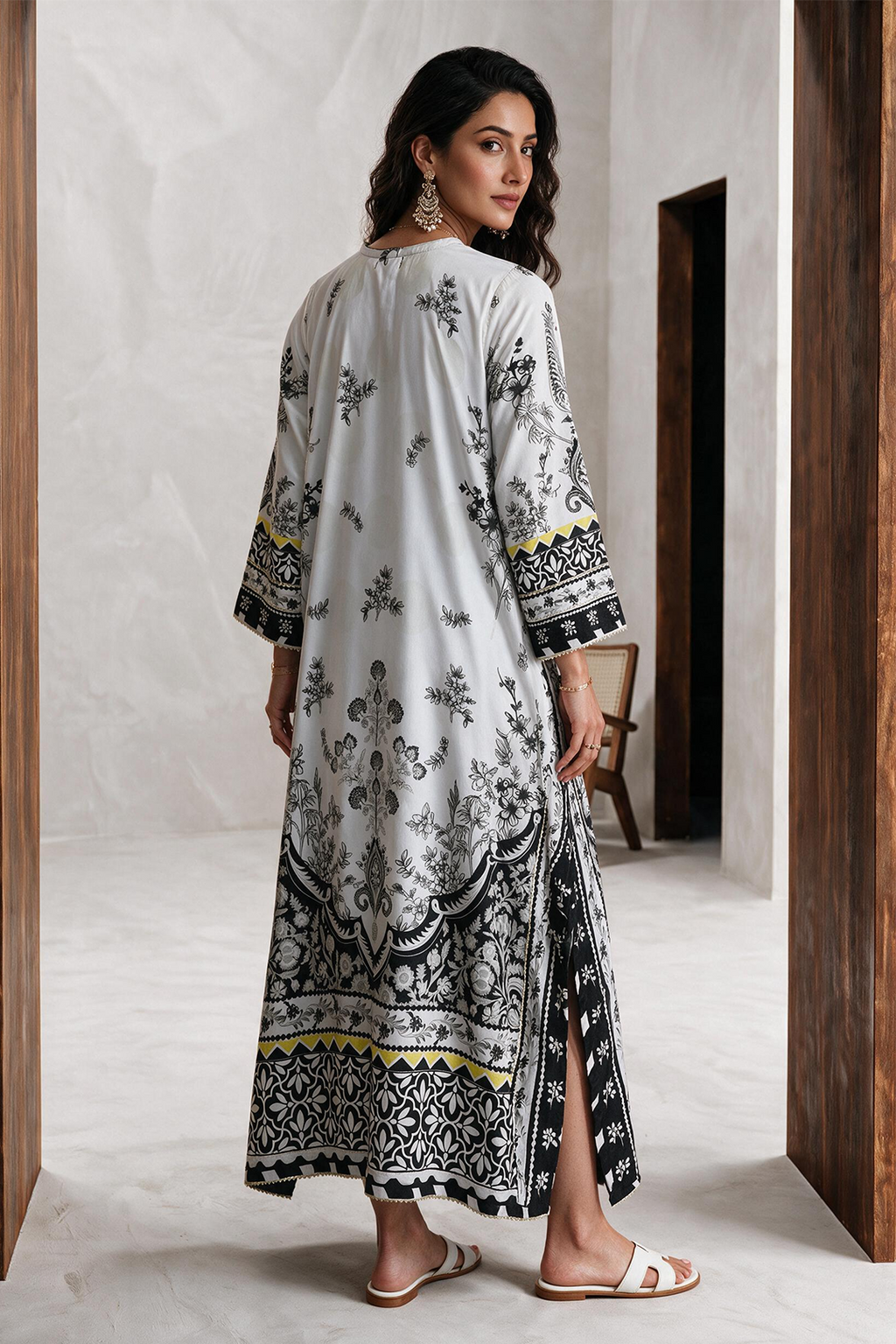 Printed Kaftaan Dress - 3079