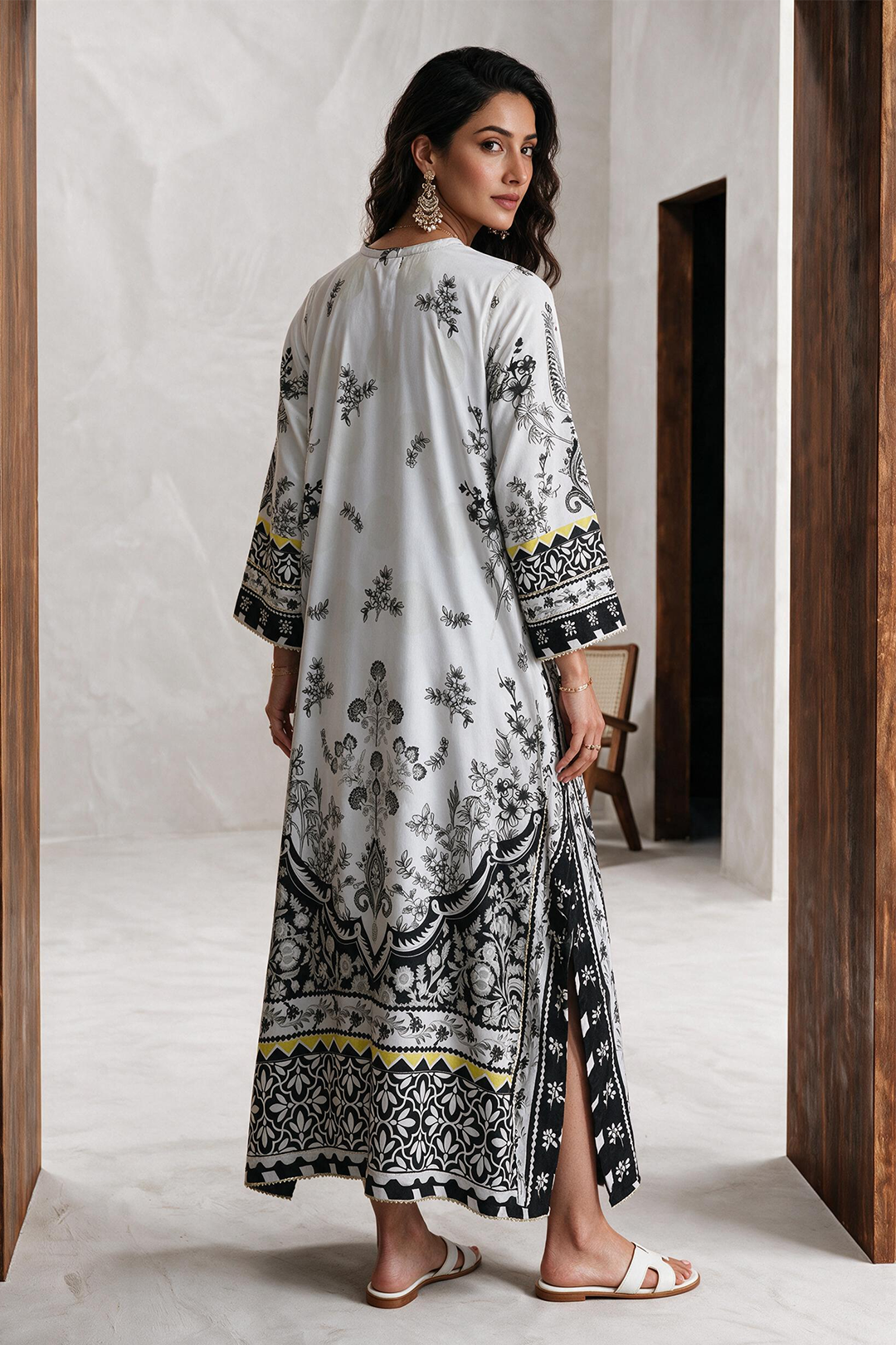 Printed Kaftaan Dress - 3079