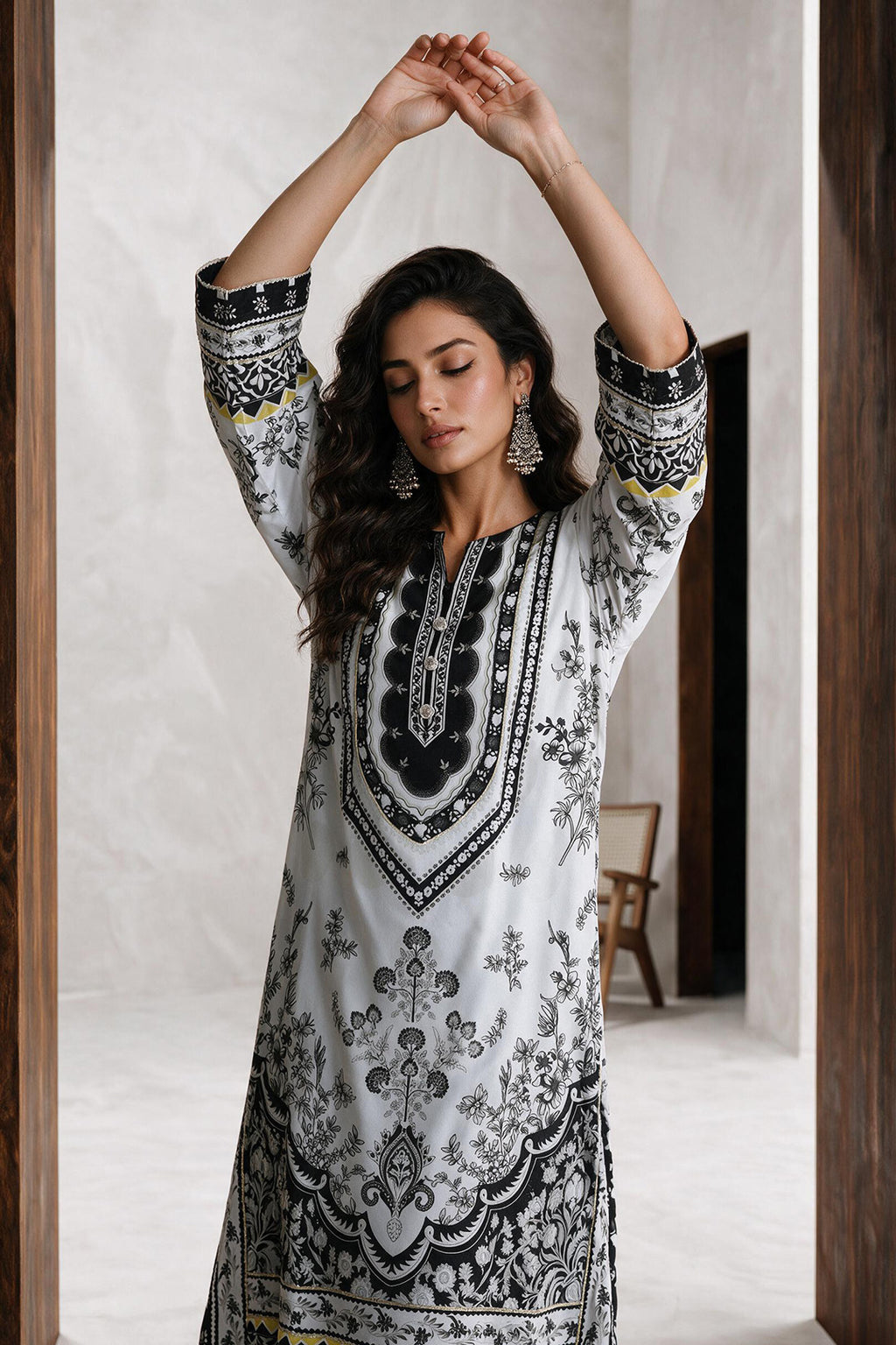 Printed Kaftaan Dress - 3079