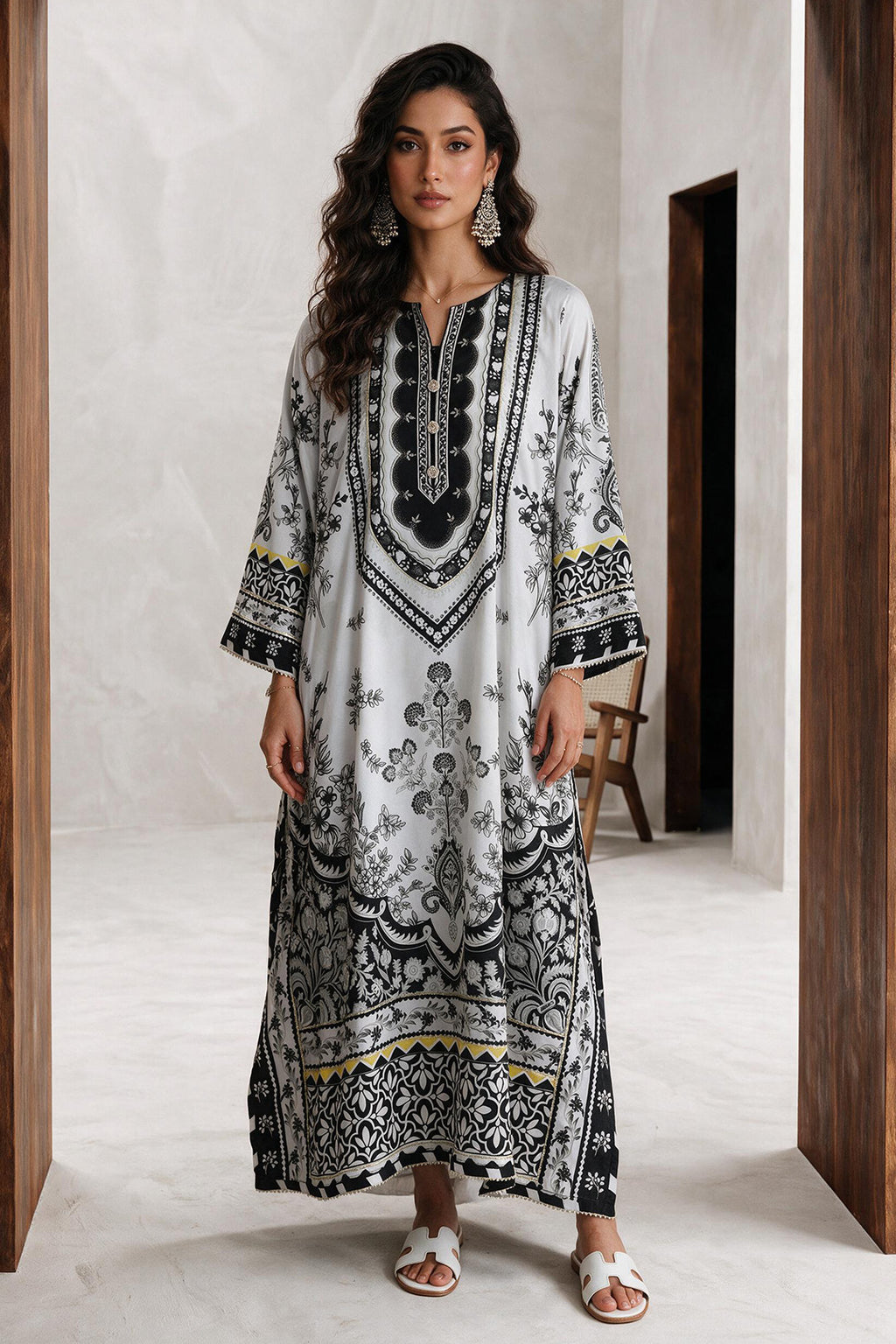 Printed Kaftaan Dress - 3079
