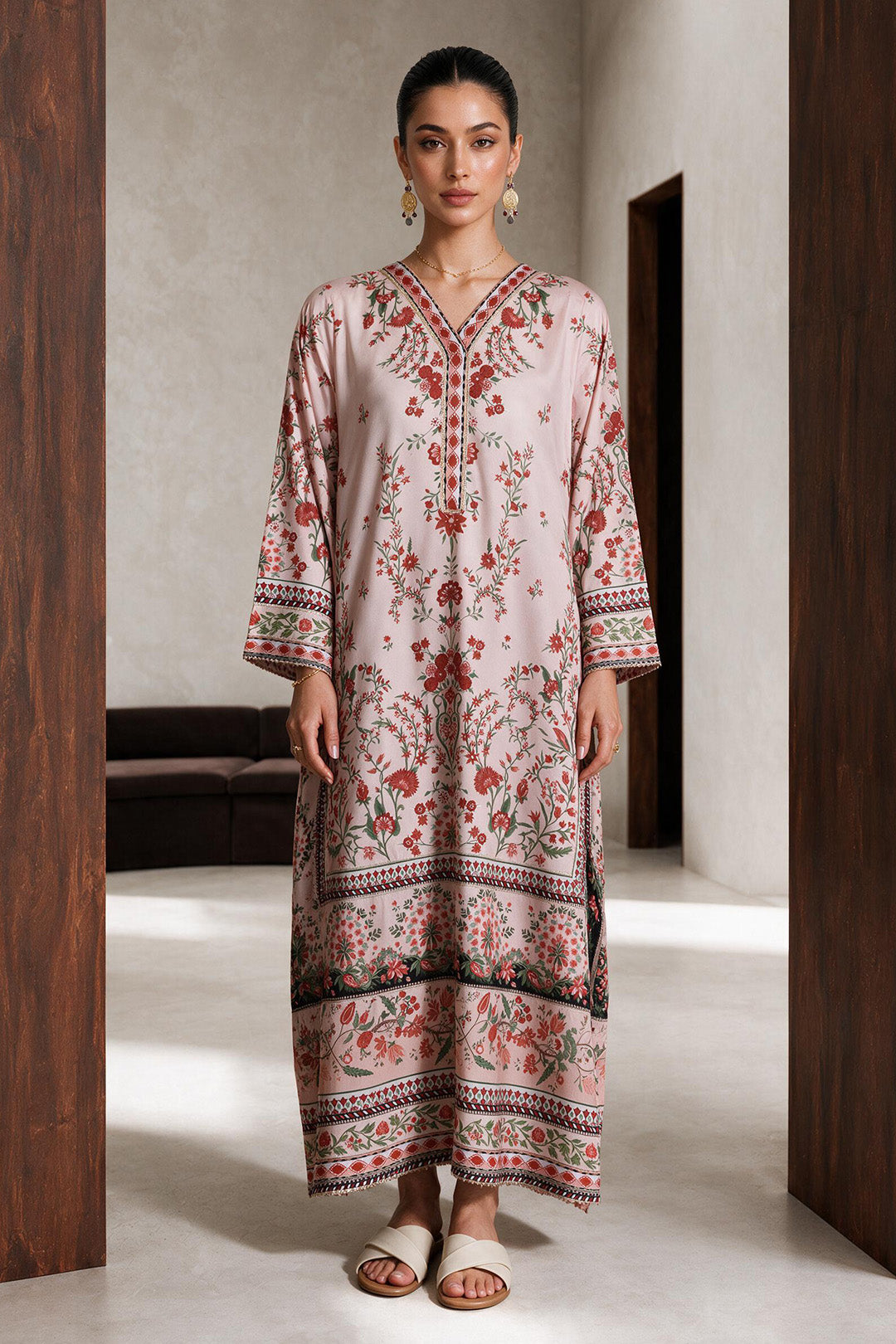 Printed Kaftaan Dress - 3081