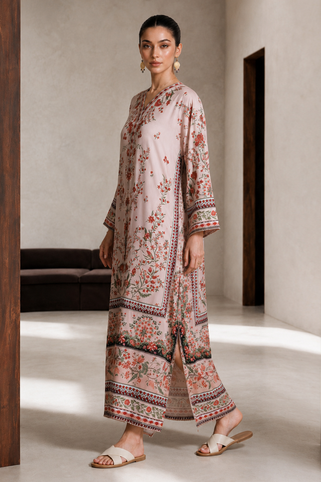 Printed Kaftaan Dress - 3081