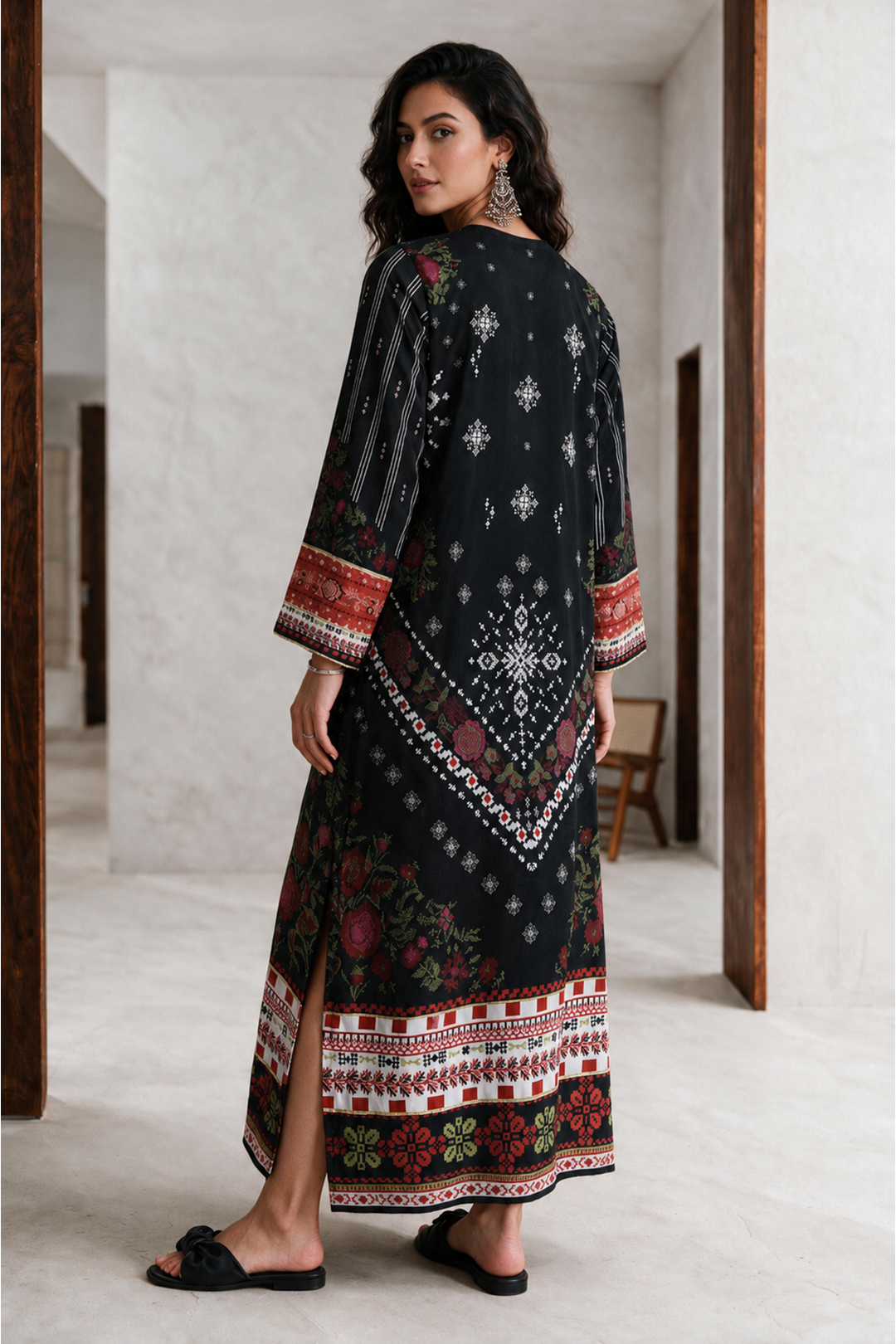 Printed Kaftaan Dress - 3083