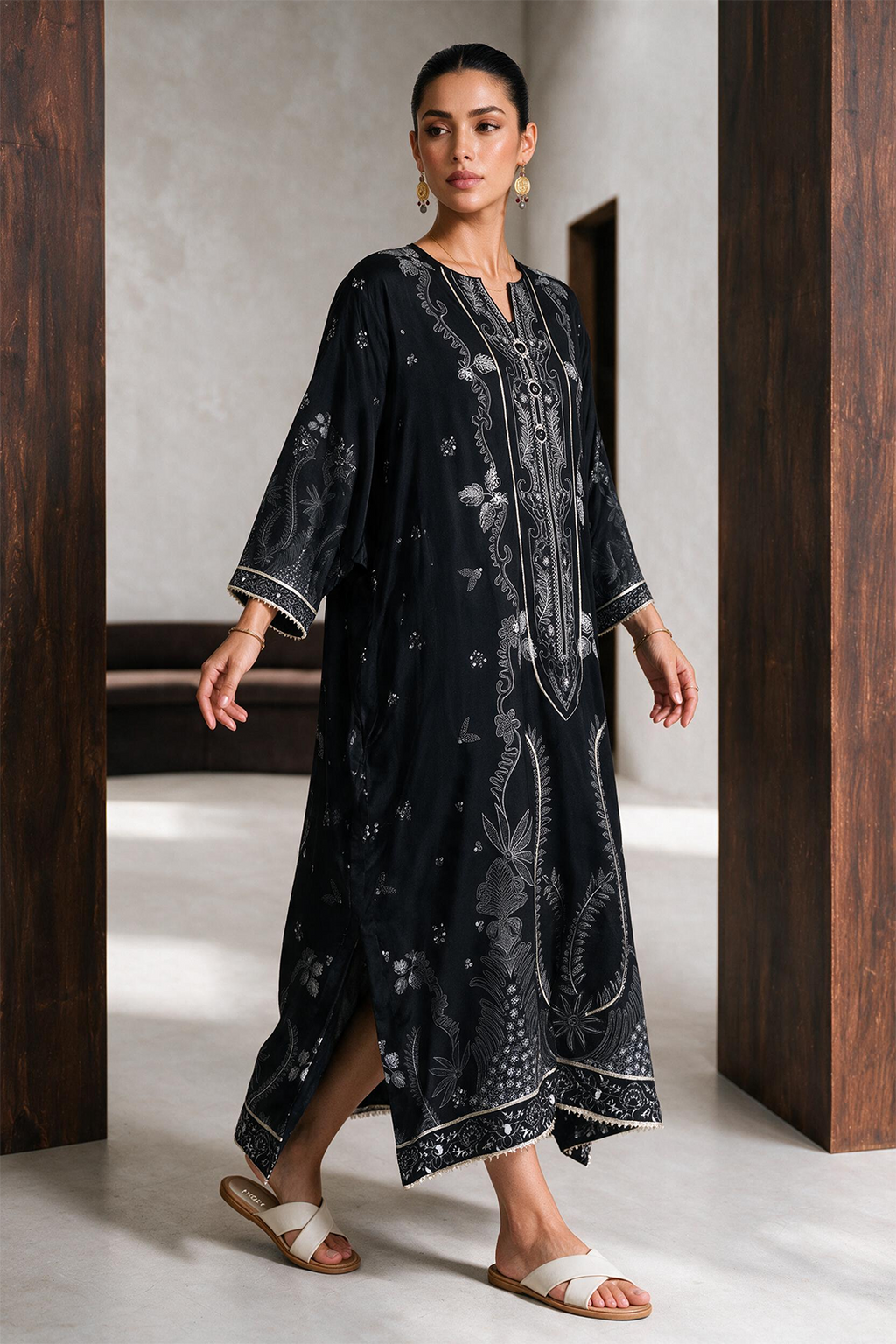 Printed Kaftaan Dress - 3085