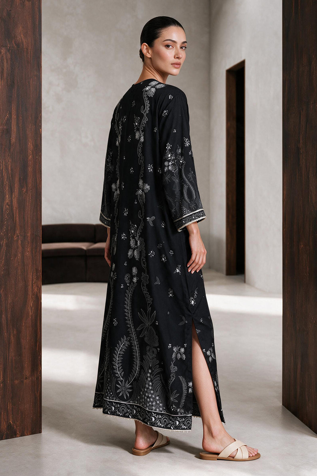 Printed Kaftaan Dress - 3085