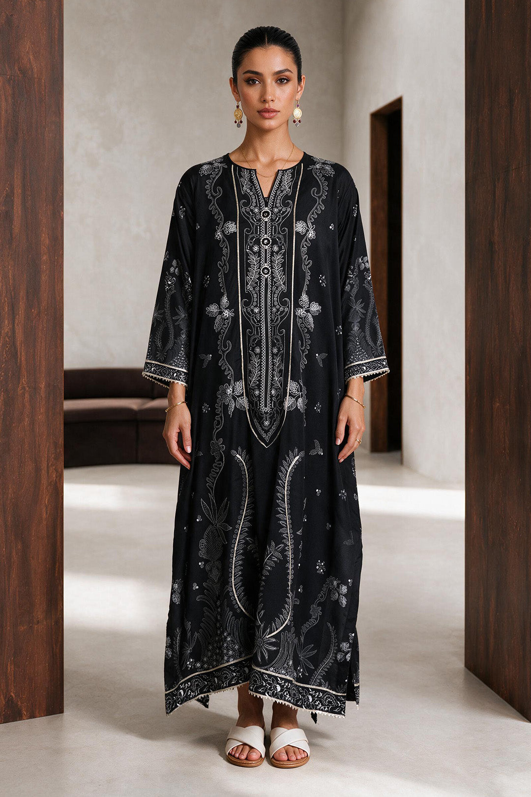 Printed Kaftaan Dress - 3085