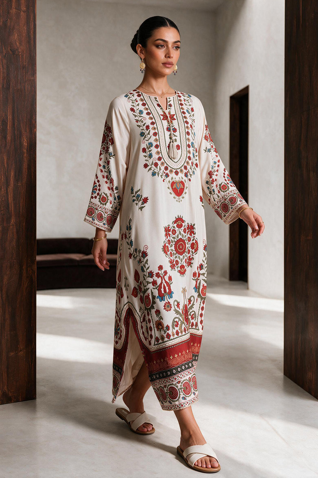 Printed Kaftaan Dress - 3077