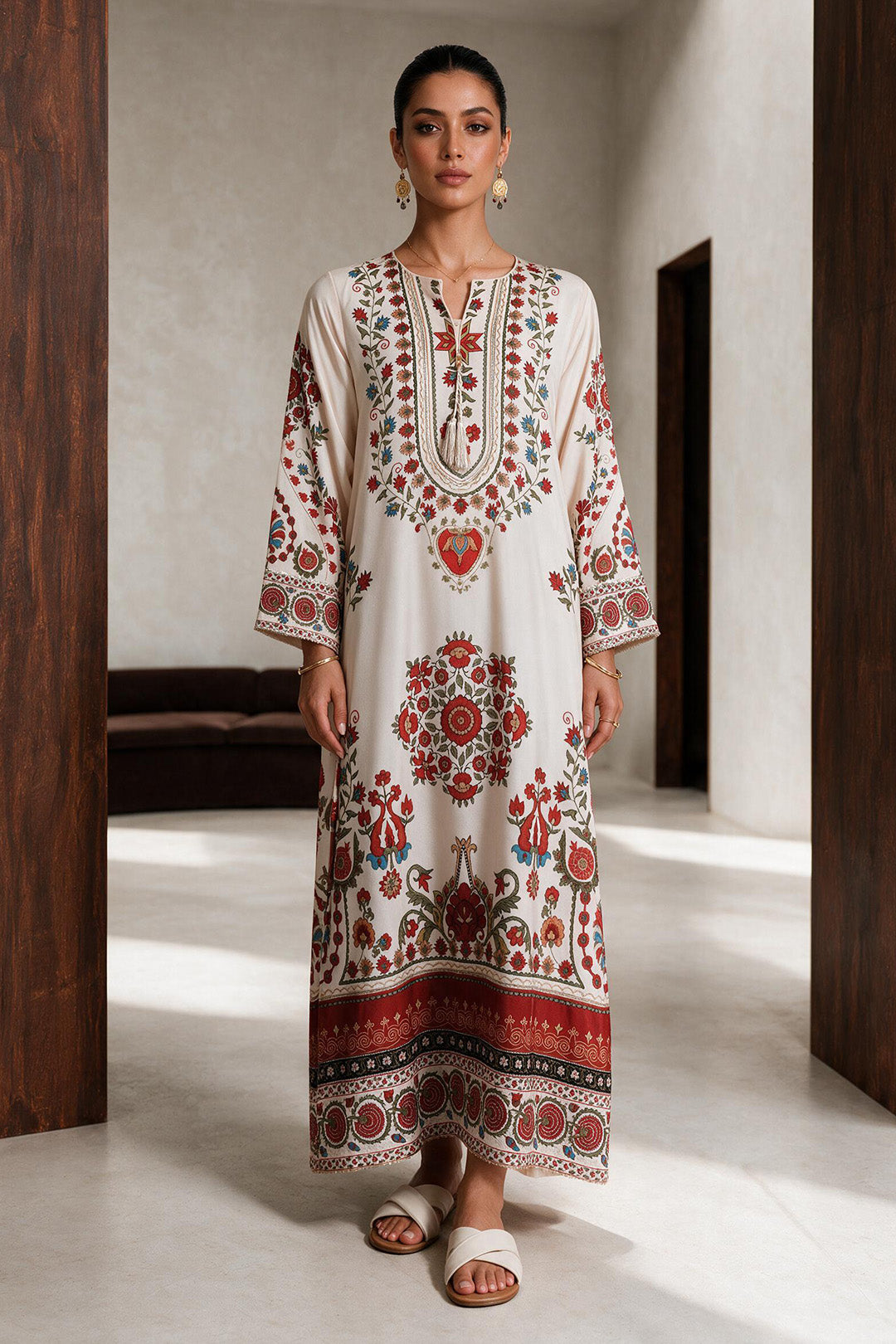Printed Kaftaan Dress - 3077