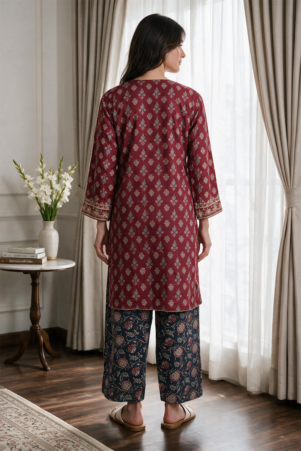 Embroidered Kurta Trouser - 1931