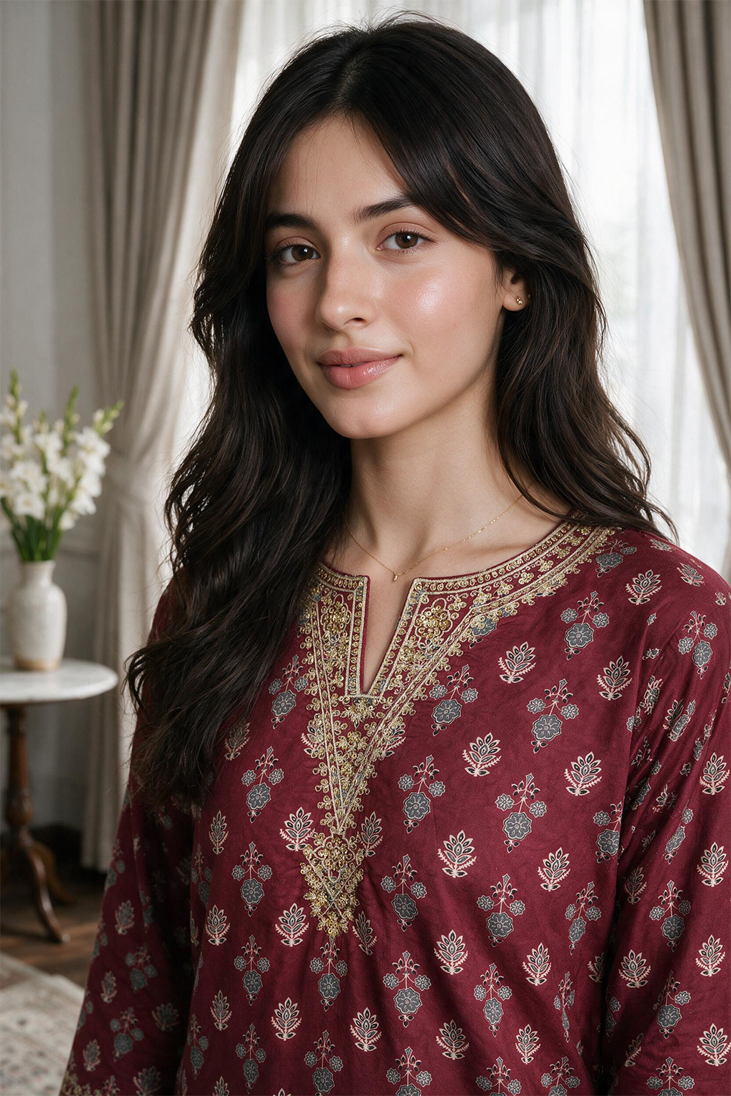 Embroidered Kurta Trouser - 1931