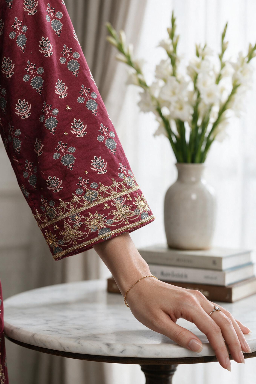 Embroidered Kurta Trouser - 1931