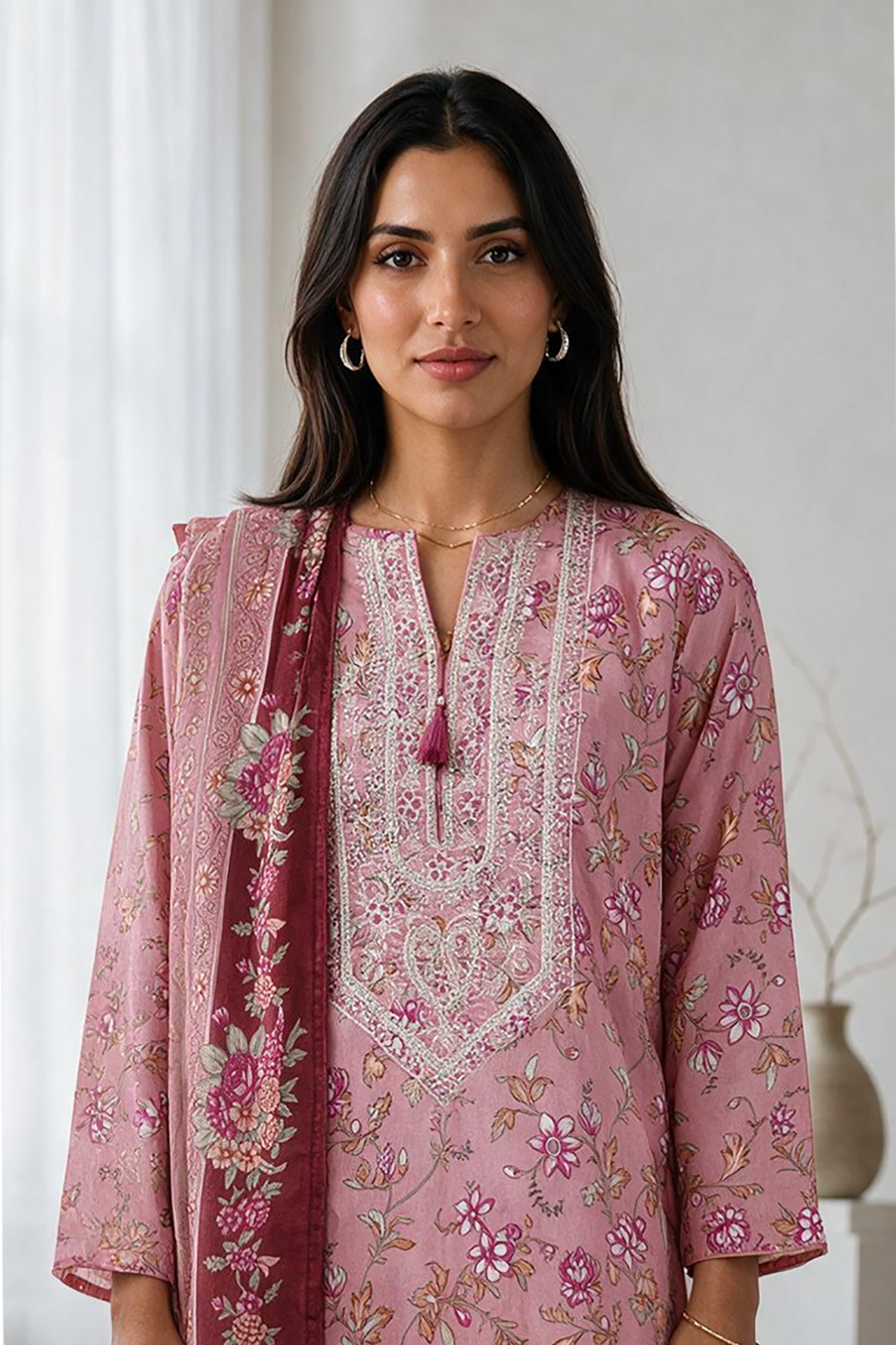 Embroidered Kurta Dupatta - 1941