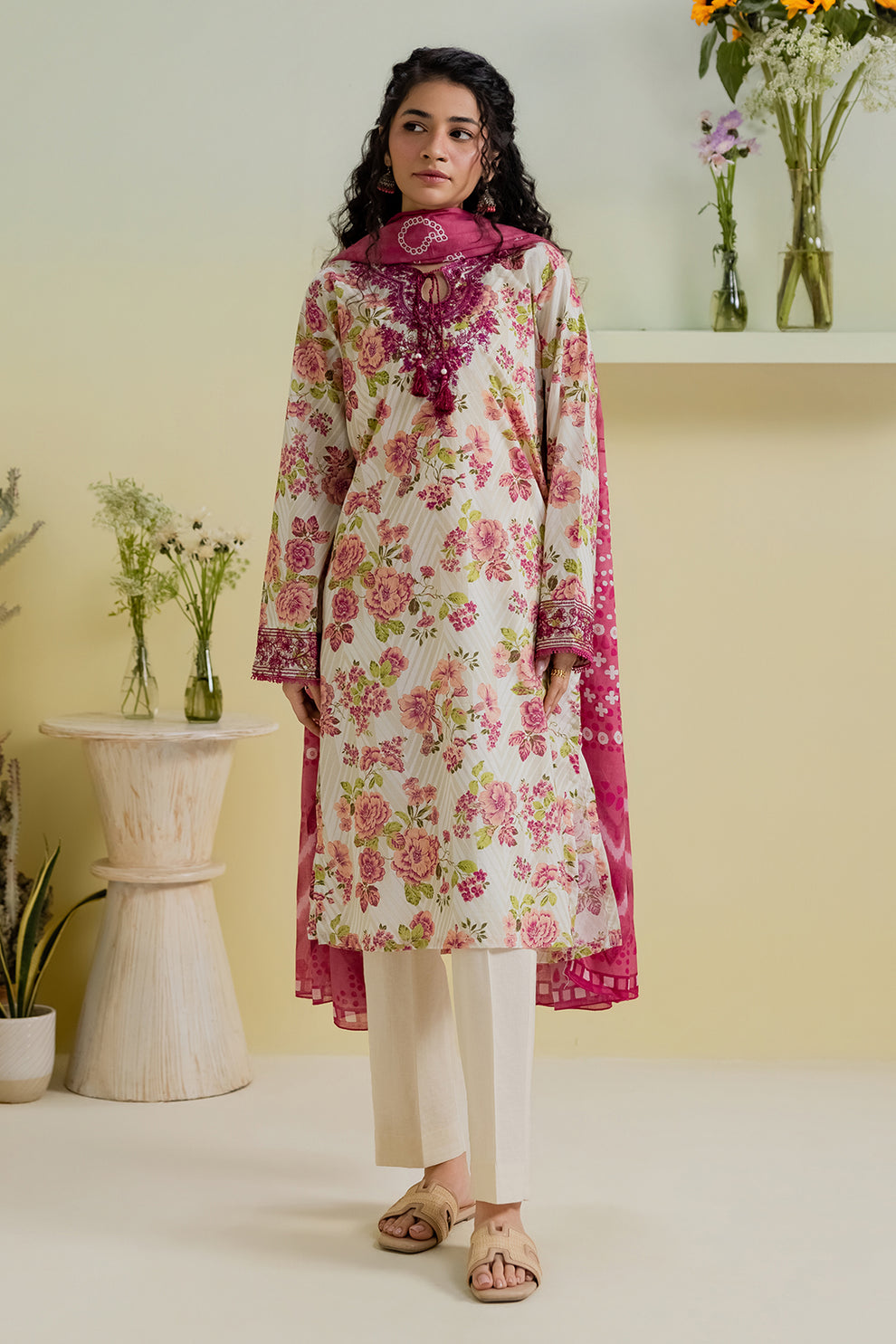 Beige Kurta Set for Women
