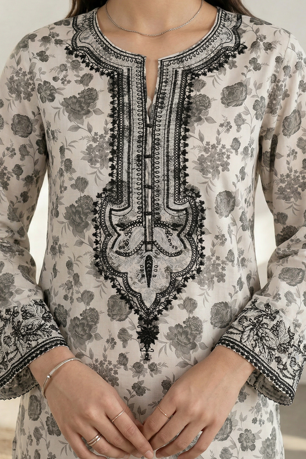 Embroidered Kurta Trouser - 2088