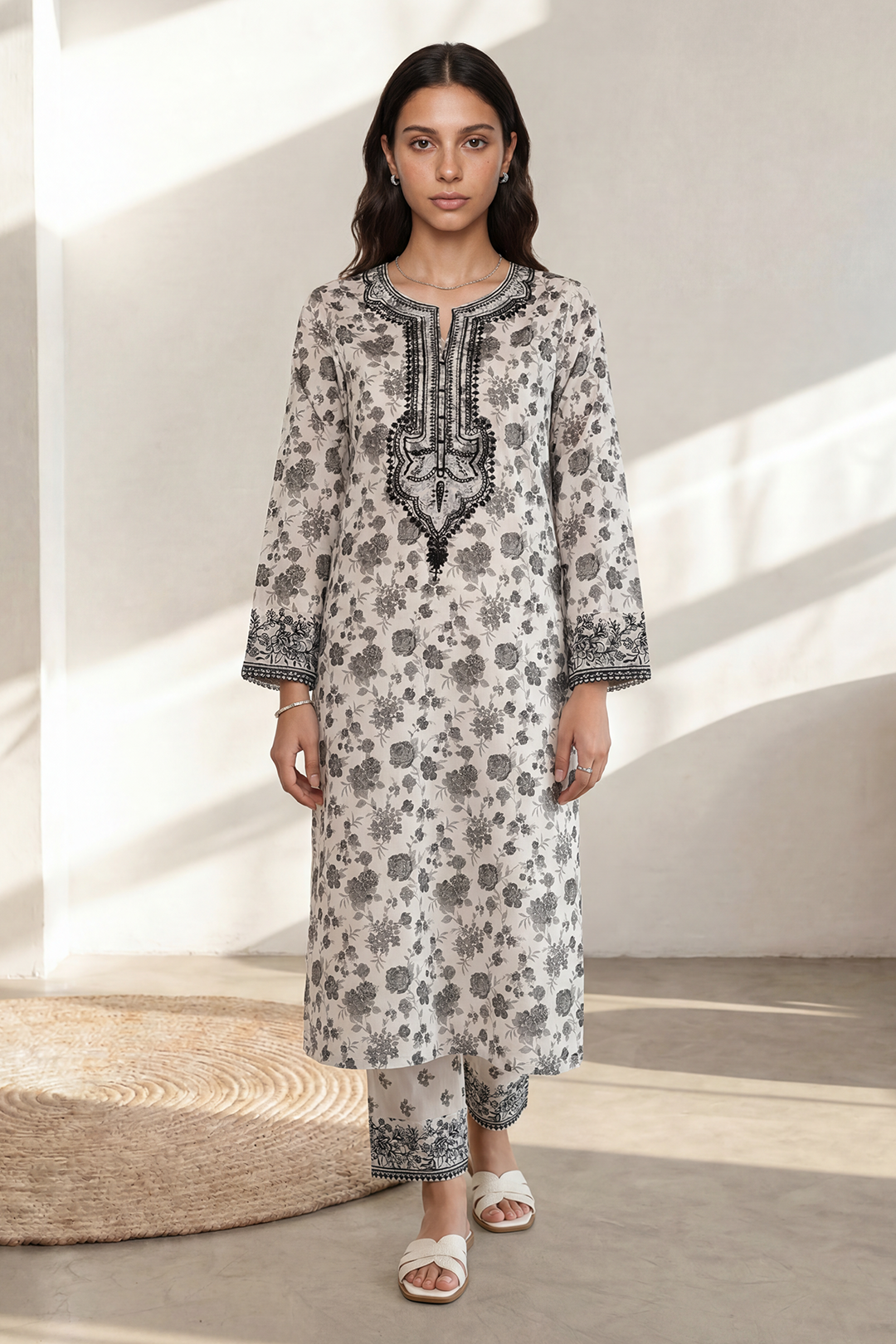 Embroidered Kurta Trouser - 2088