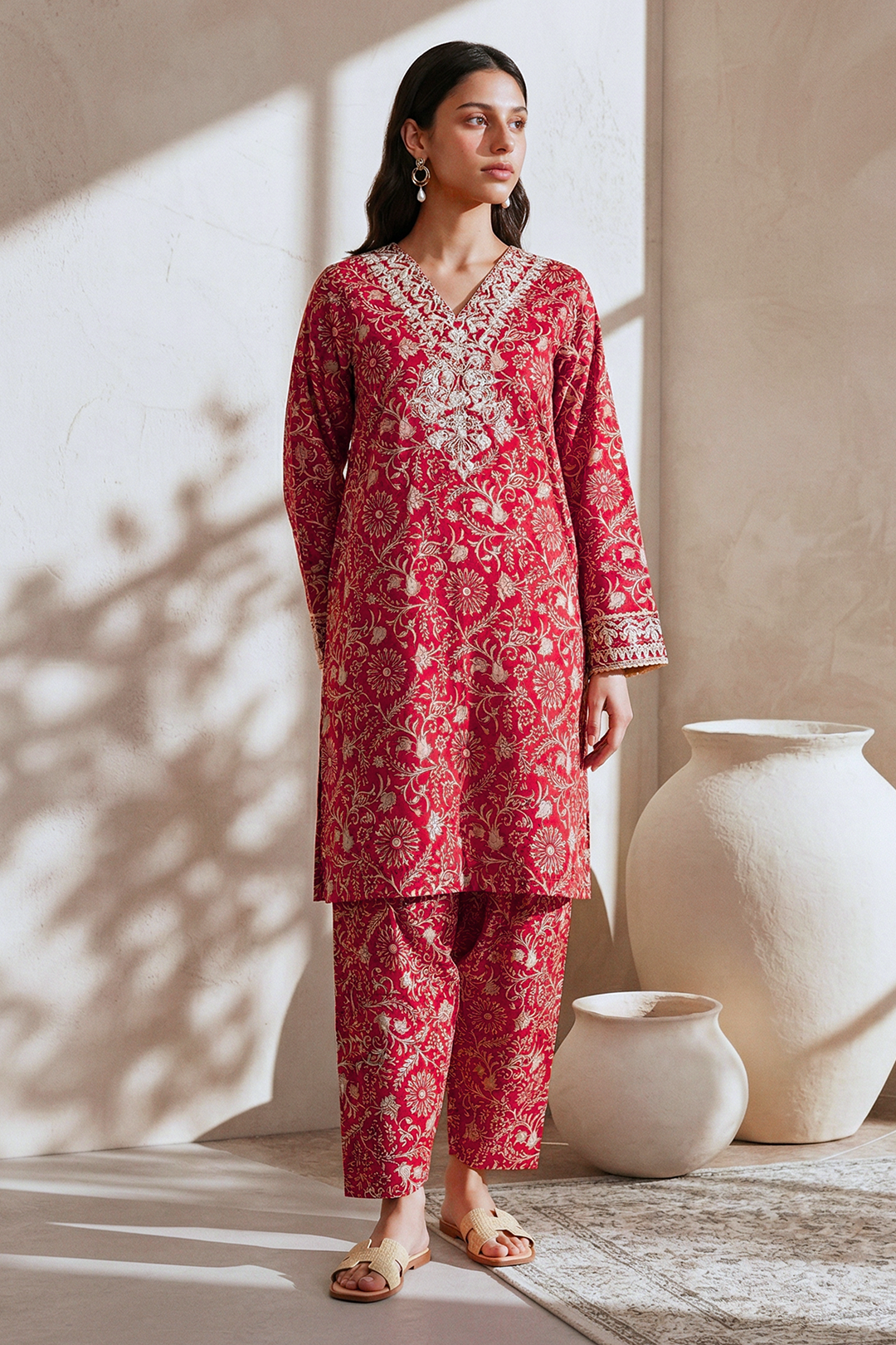 Embroidered Kurta Trouser - 2089