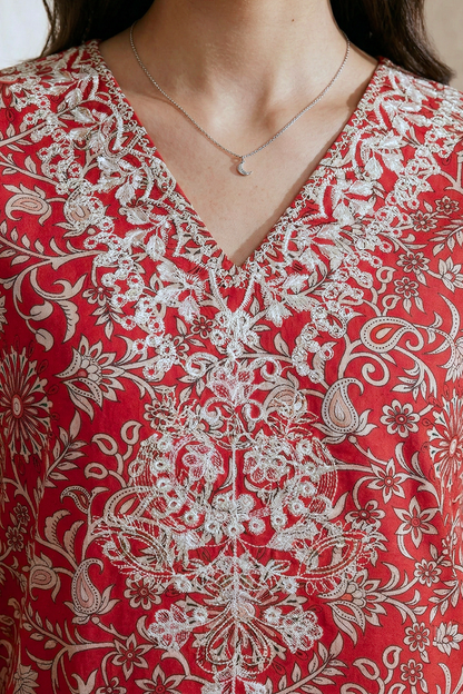 Embroidered Kurta Trouser - 2089