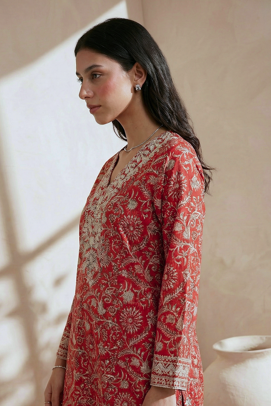 Embroidered Kurta Trouser - 2089