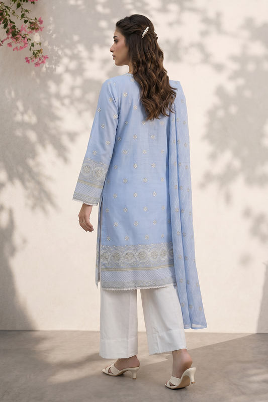 Embroidered Kurta Dupatta - 2122
