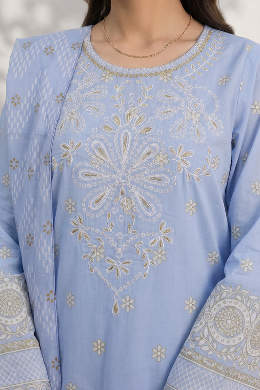 Embroidered Kurta Dupatta - 2122