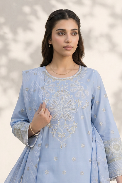 Embroidered Kurta Dupatta - 2122