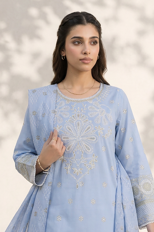Embroidered Kurta Dupatta - 2122