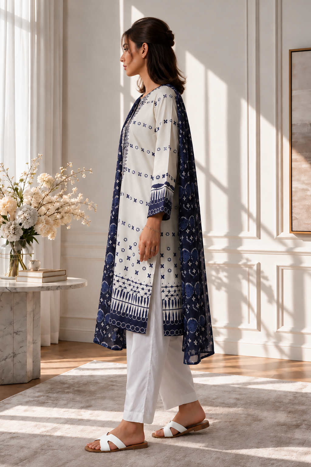 Embroidered Kurta Dupatta - 2124