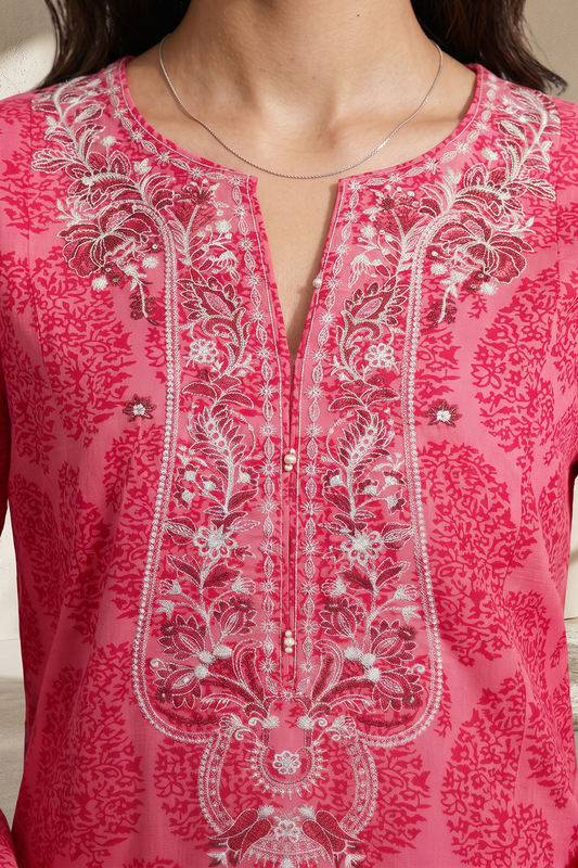 Embroidered Kurta Dupatta - 2128