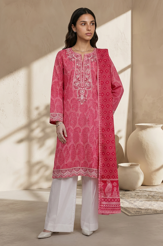 Embroidered Kurta Dupatta - 2128