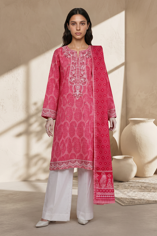 Embroidered Kurta Dupatta - 2128