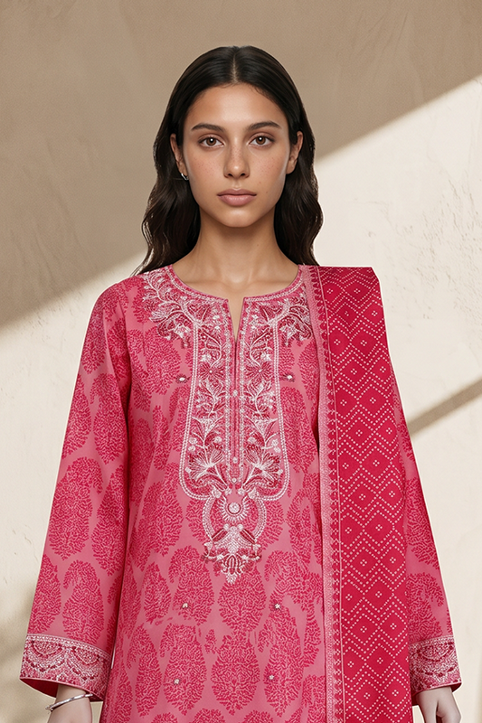 Embroidered Kurta Dupatta - 2128