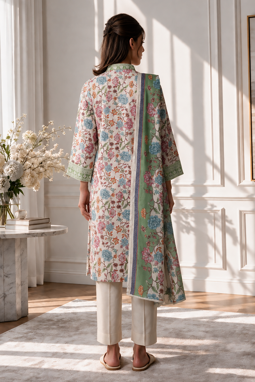 Embroidered Kurta Dupatta - 2129