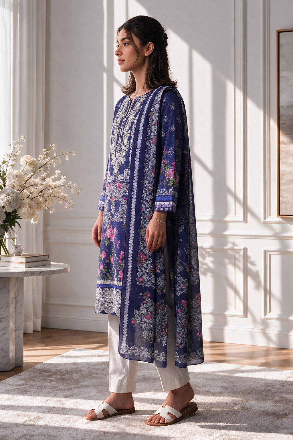 Embroidered Kurta Dupatta - 2131