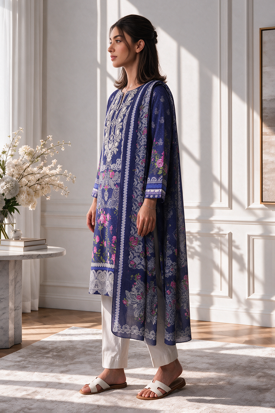 Embroidered Kurta Dupatta - 2131