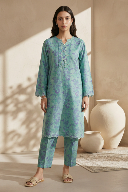 Embroidered Kurta Trouser - 2372