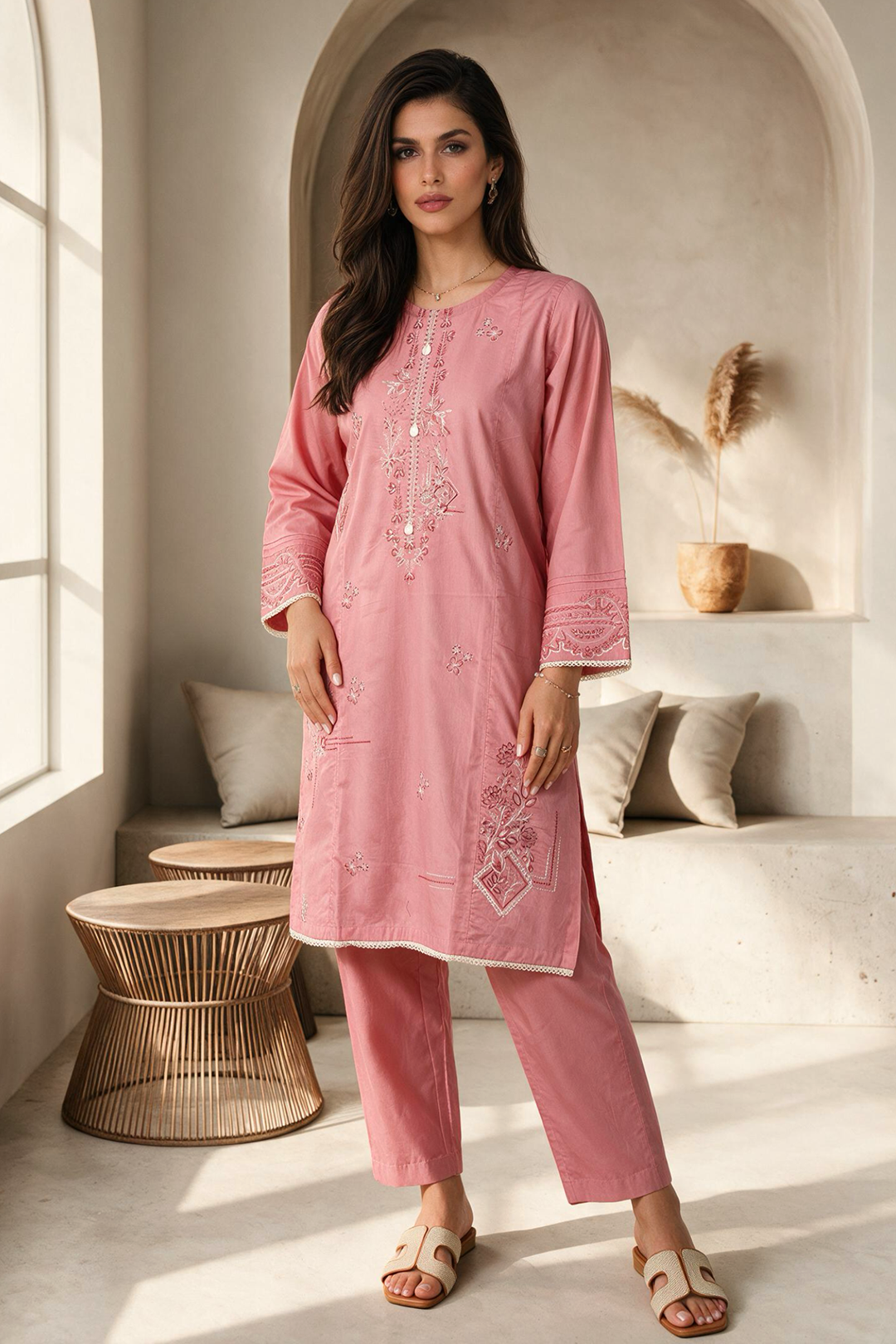 Embroidered Kurta Trouser - 2379