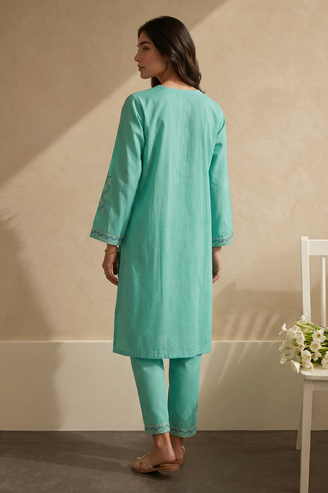 Embroidered Kurta Trouser - 2380