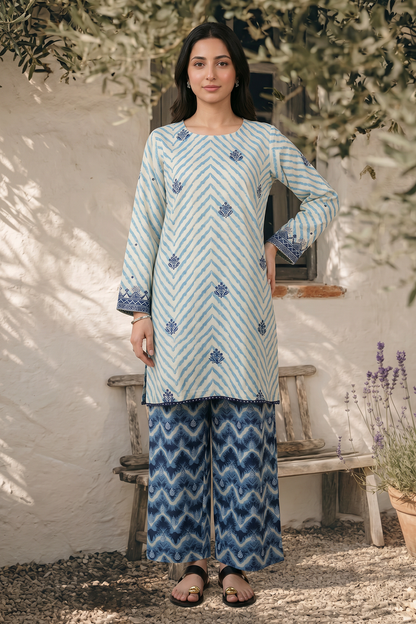 Embroidered Kurta Trouser - 2383