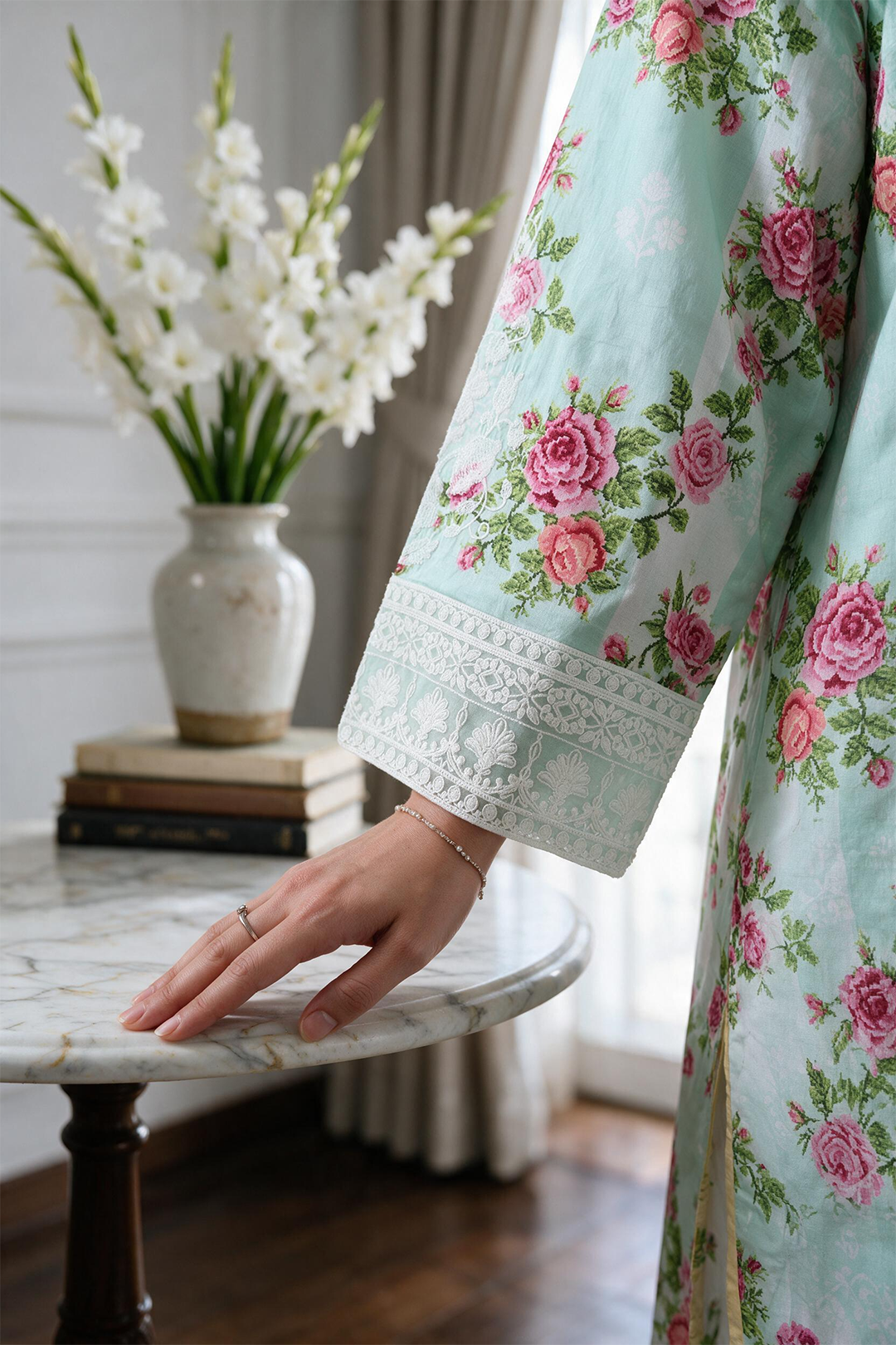 Embroidered Kurta Trouser - 2387