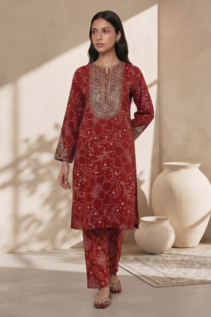 Embroidered Kurta Trouser - 2389