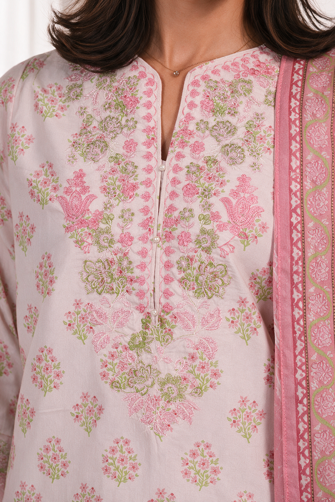 Embroidered Kurta Dupatta - 2420