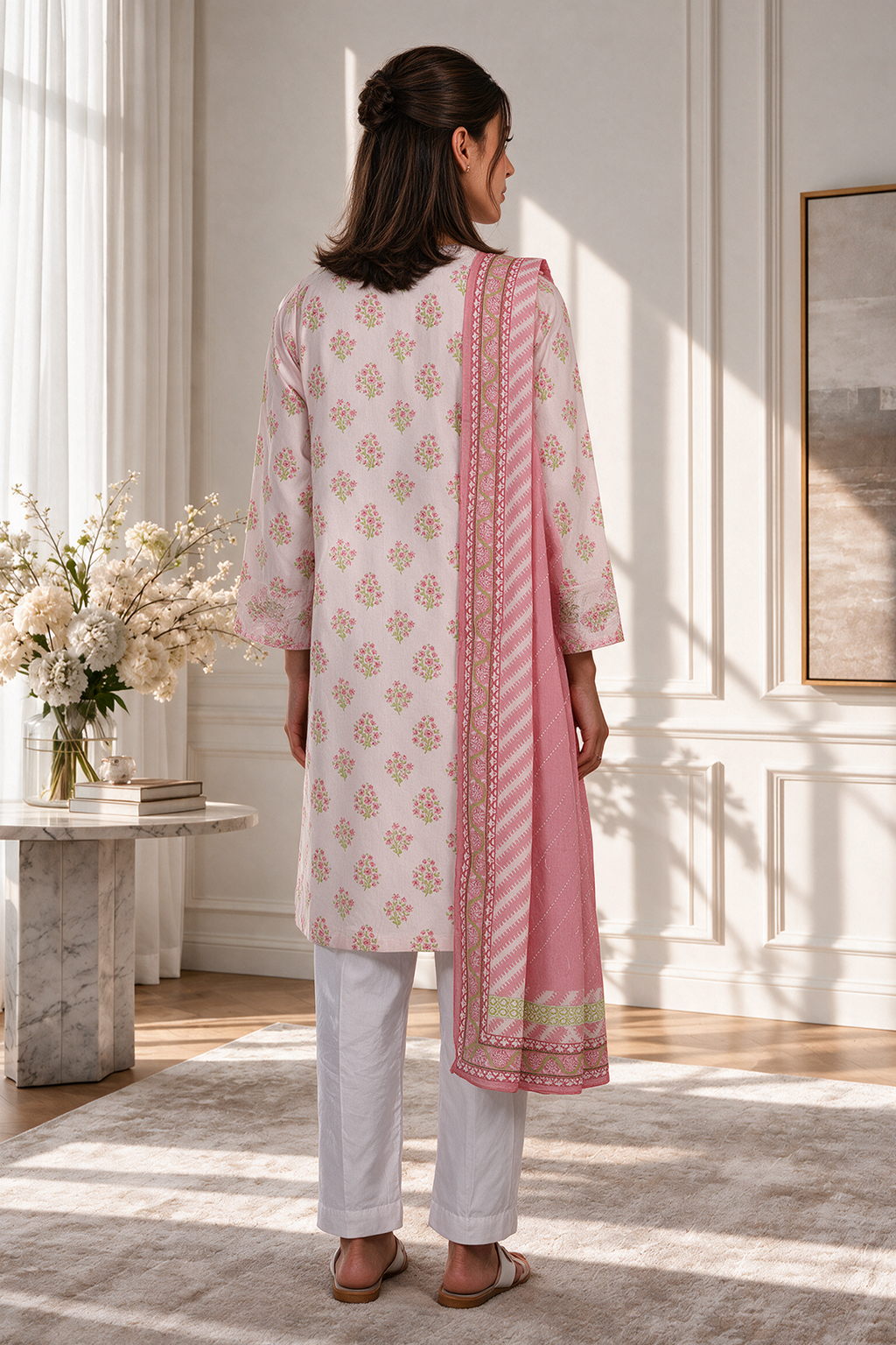 Embroidered Kurta Dupatta - 2420