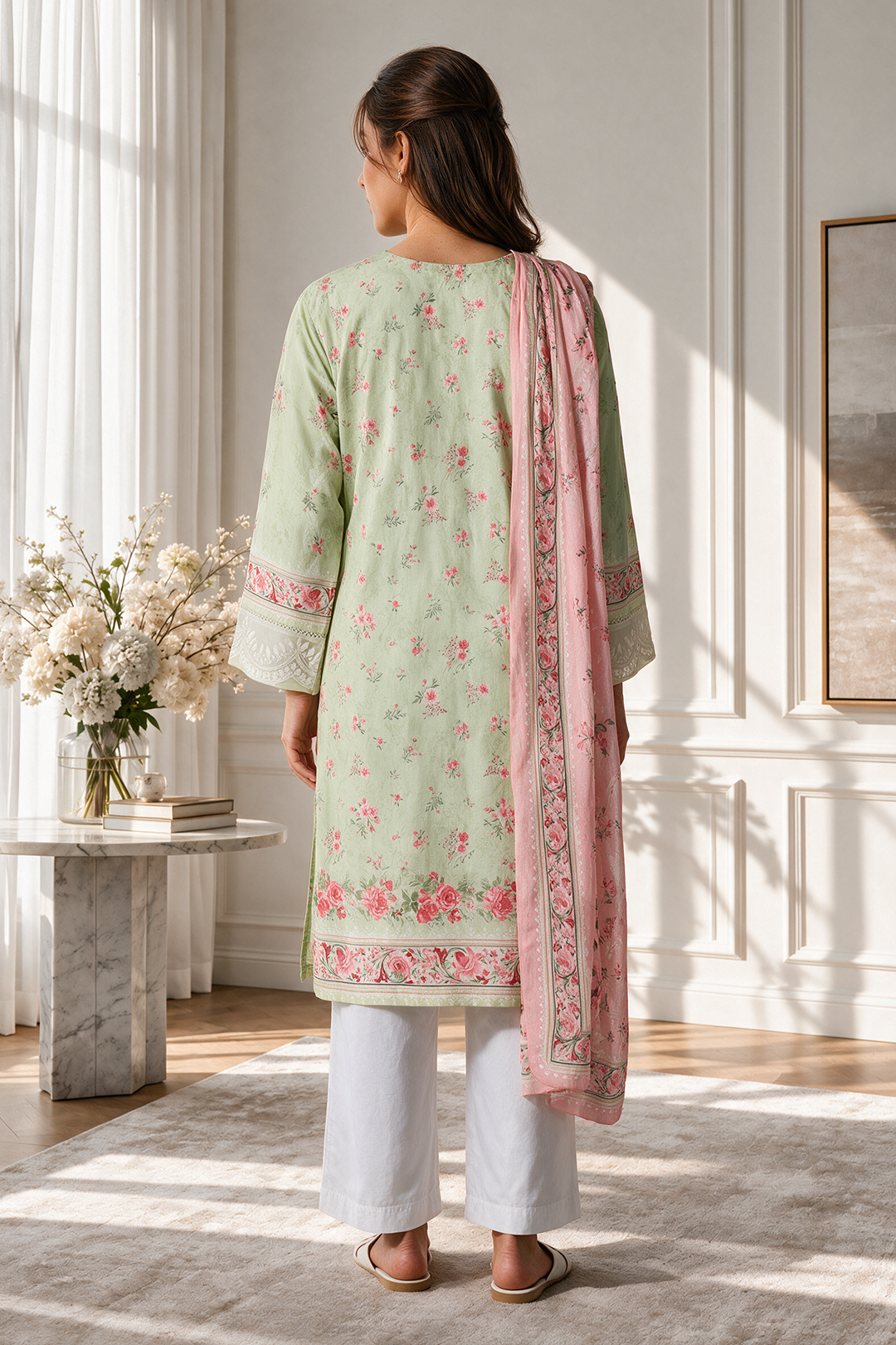 Embroidered Kurta Dupatta - 2423